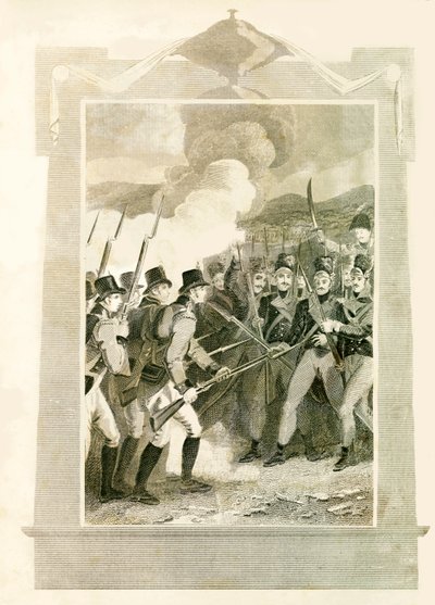 Britové útočící na francouzské linie bajonety v bitvě u Maidy, 1806, 1816. od Unbekannt