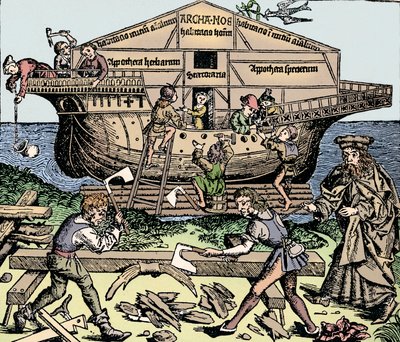 Stavba archy pod dozorem Noaha, 1493, 1903 od Unbekannt