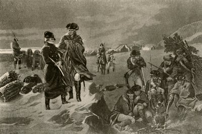 Tábor ve Valley Forge. Důstojnické pláště a holandské přikrývky pro vojáky, c1777, 1937. od Unbekannt