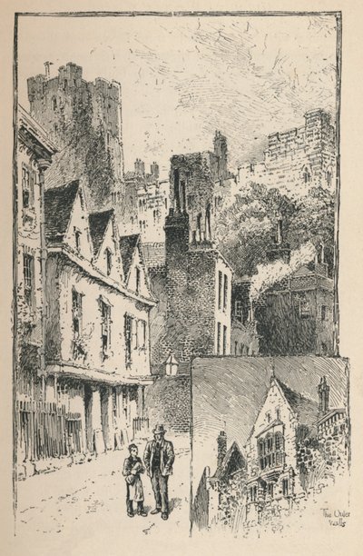 Hrad z ulice Temže. Kousek vnějších zdí, 1895 od Unbekannt