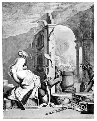 The Charming Brute, satira na Händel, 1754 od Unbekannt
