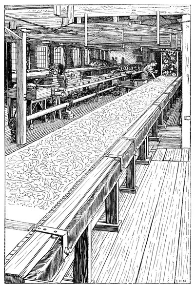 Tiskárna Chintz, Merton Abbey Mills, Londýn, 1899 od Unbekannt