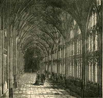 The Cloisters of Gloucester Cathedral, 1898. od Unbekannt