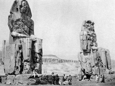 Memnonovy kolosy, Luxor Théby, Egypt, c1922 od Unbekannt
