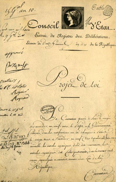 Konkordát a organické články, 5. dubna 1802, 1921. od Unbekannt