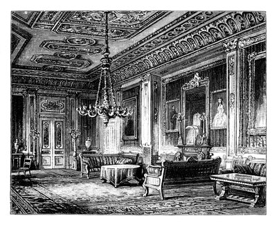 Karmínový přijímací pokoj, hrad Windsor, c1888 od Unbekannt