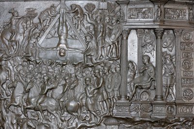Ukřižování svatého Petra - Detail portálu - Přední vchodové dveře baziliky svatého Petra, Řím, Itálie od Unbekannt