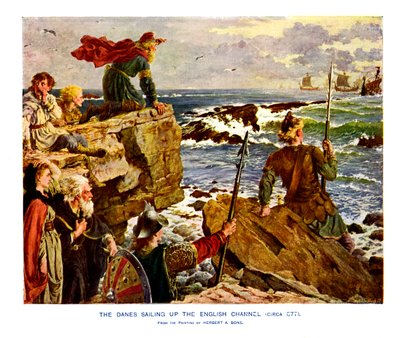 Dánové plující po kanálu La Manche, c877 n. l., 19. století od Unbekannt