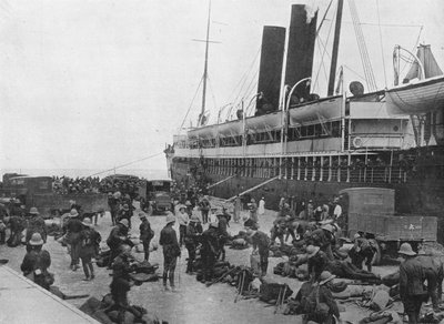 Dardanelské expediční síly vyráží: Nakládka transportu v Alexandrii, 1915 od Unbekannt