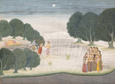 Smrt obra Shankachura: Stránka z rozptýlené Bhagavata Purana...1680-90. od Unbekannt