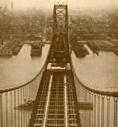 Visutý most přes řeku Delaware, c1930. od Unbekannt