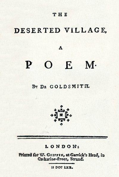 The Deserted Village, A Poem, c1770 od Unbekannt
