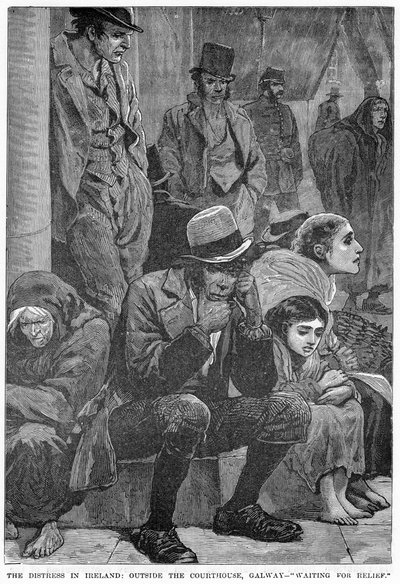The Distress in Ireland: Outside the Courthouse, Galway - Waiting for Relief, 19. století od Unbekannt