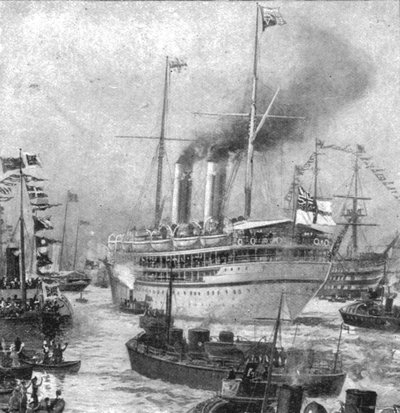 The Duke of Cornwall and Yorks Colonial Tour...Odlet Ophiru z Portsmouthu, 1901. od Unbekannt