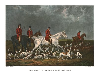 The Earl of Derbys Stag Hounds, počátek 19. století, kolem roku 1955. od Unbekannt