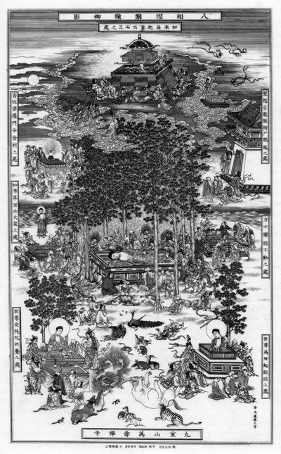 Osm incidentů nirvány Šákjamuniho, 18. století, 1886 od Unbekannt