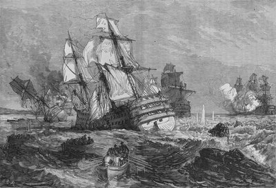 Nepřátelské lodě uvízly u Point of Grao, c1880 od Unbekannt