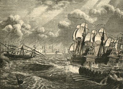 Anglická flotila před Cádizem, 1596, 1890. od Unbekannt