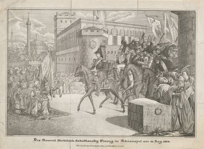 Vstup grafika Ivana Ivanoviče Diebitsche-Zabalkanského do Adrianopole, 1829 od Unbekannt