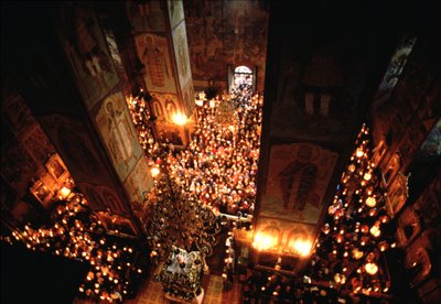 Svátek Nanebevzetí Matky Boží v Klášteře Trinity Sergius v Sergiyev Posad od Unbekannt