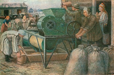 Boj o sklizeň: třídění semen v JZD Mordva, 1933 od Unbekannt
