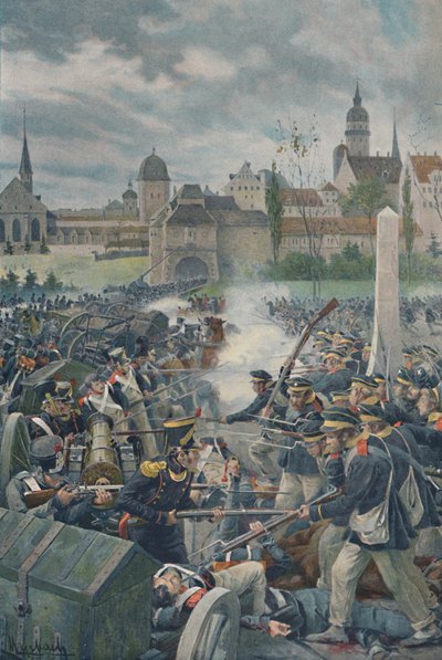 Francouzská armáda opouští Leipsic, 1813, 1896. od Unbekannt