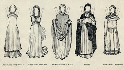 The Gallery of British Costume: Types of Dress in Early Plantagenet Times, c1934 od Unbekannt