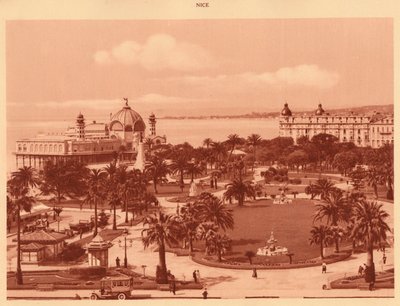 Pohled do zahrad z kasina, Nice, 1930. od Unbekannt