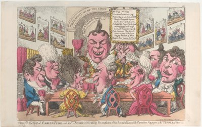 Génius karikatury a jeho přátelé, oslavující dokončení Secon..., 2. července 1808. od Unbekannt