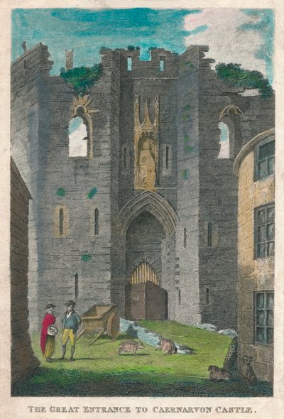 Velký vchod do hradu Caernarvon, 1808. od Unbekannt