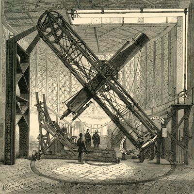 Velký rovníkový dalekohled v Dome, Greenwich Observatory, c1878. od Unbekannt