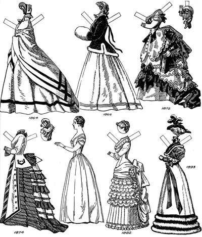 Velká galerie britského kostýmu: Některé dámské módy od roku 1843 do roku 1893, c1934 od Unbekannt