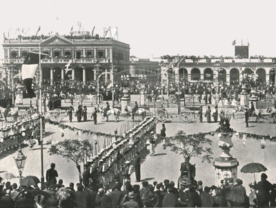 Velké náměstí na Fete Day, Montevideo, Uruguay, 1895. od Unbekannt