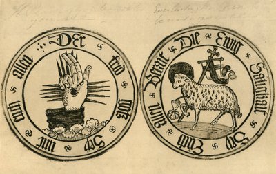 Ruka Boží a Agnus Dei, 1915. od Unbekannt