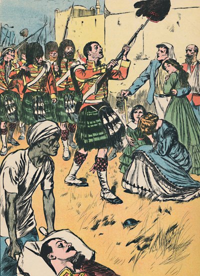 Highlanders vstupující do Lucknow, c1907 od Unbekannt