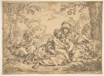 Svatá rodina se svatým Janem Křtitelem, opis podle Cantariniho, ca. 1639-1648 nebo později. od Unbekannt