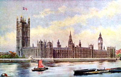 The Houses of Parliament z Lambeth Palace, Westminster, Londýn, c1905 od Unbekannt