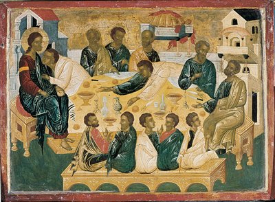 Poslední večeře, byzantská ikona. od Unbekannt
