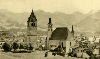 Liebfrauenkirche a kostel St Andreas, Kitzbühel, Tyrolsko, Rakousko, c1935. od Unbekannt