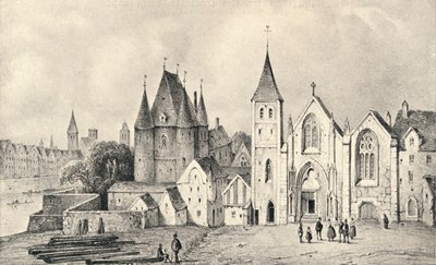 Maison du Lieutenant a kostel St Landry v roce 1540, 1915 od Unbekannt