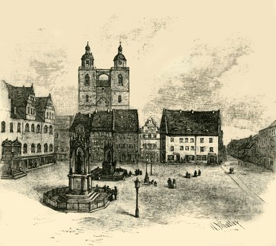 Tržní náměstí, Wittenberg, 1890. od Unbekannt