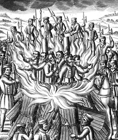 Mučednictví šesti mužů v Brainfordu, 1558 od Unbekannt