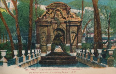 Fontána Medici - Jardin du Garden of Luxembourg, Paříž, c1920 od Unbekannt