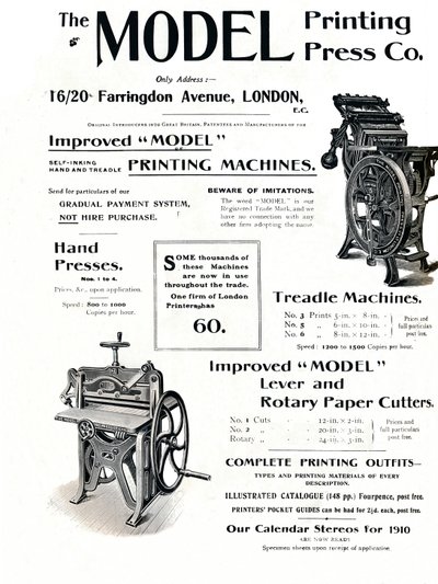 The Model Printing Press Co., 1910 od Unbekannt