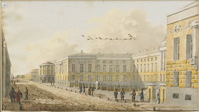 Moskevská univerzita v Mokhovaya Street, počátek 19. století. od Unbekannt