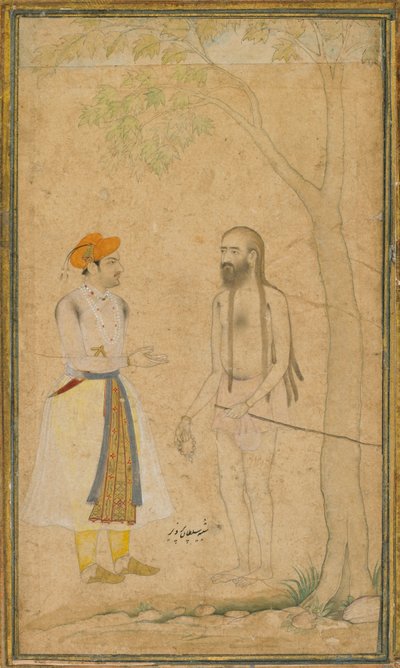 Mughalský princ Parvez a svatý muž, ca. 1610. od Unbekannt