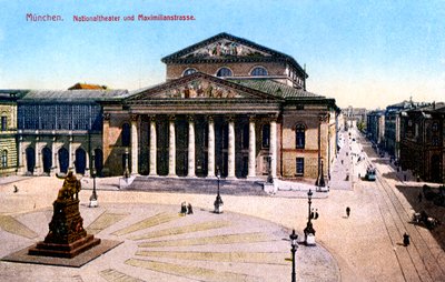 Národní divadlo a Maximilian Strasse, Mnichov, Německo, 1925 od Unbekannt