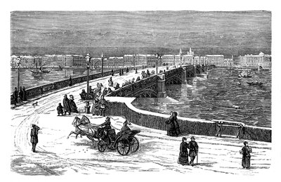Nicolai most přes řeku Něvu, Petrohrad, Rusko, c1888 od Unbekannt