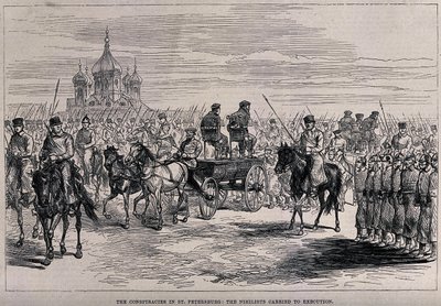 Nihilisté byli asi v roce 1881 přeneseni na popravu do Petrohradu od Unbekannt