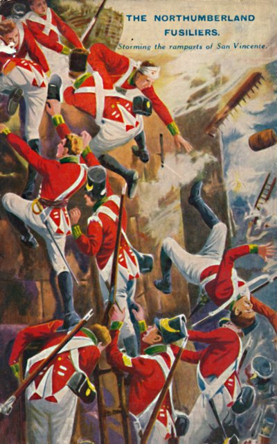 Northumberland Fusiliers. Útok na hradby San Vincente, 1812, 1939. od Unbekannt